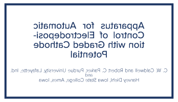 Electrodeposition with Graded Cathode Potentials Literature, Technical Library, GFS Chemicals